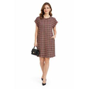 NWT Uncle Frank Womens S Multicolor Tweed Dress Fringe Hem Boho City Classic Red